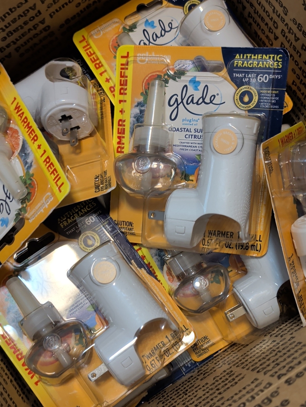 10packs Of Glade White Coastal Citrus Plug-In Warmer and Refill Pack